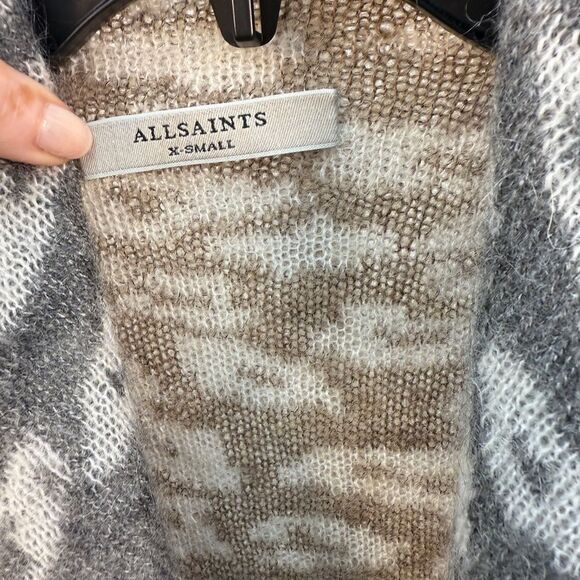 AllSaints Ari Leopard Mohair Cardigan Size XS - Picture 4 of 6